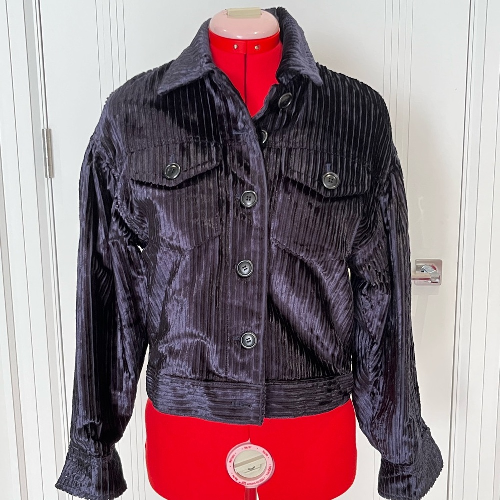 Ulla Johnson Black Velvet Jean Jacket